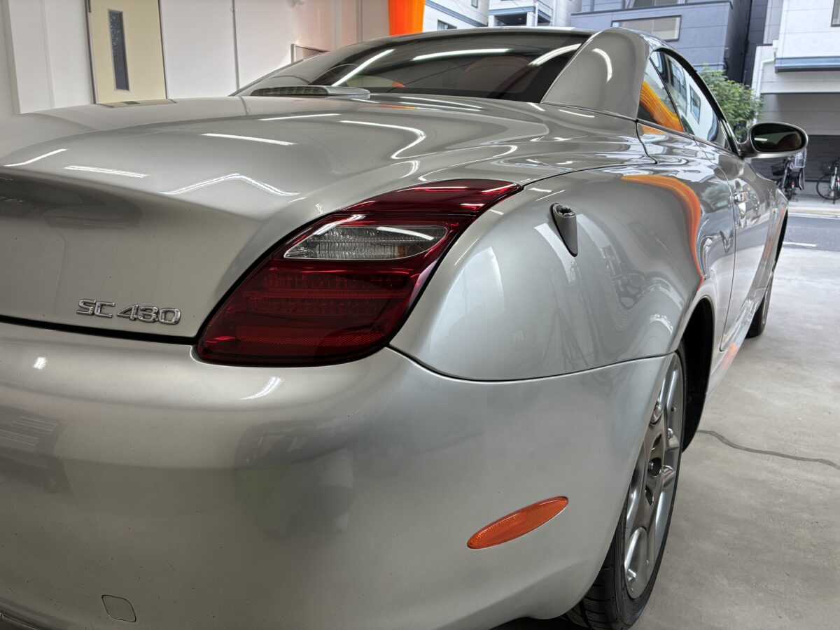 レクサスSC430　ヘッドライト磨き